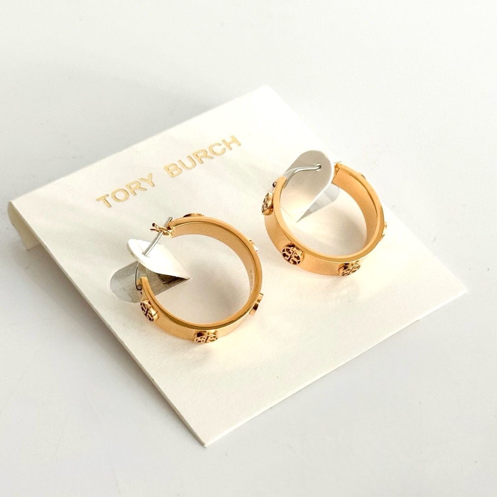 Tory Burch Gold Hoop Earrings - Picture 5 of 6